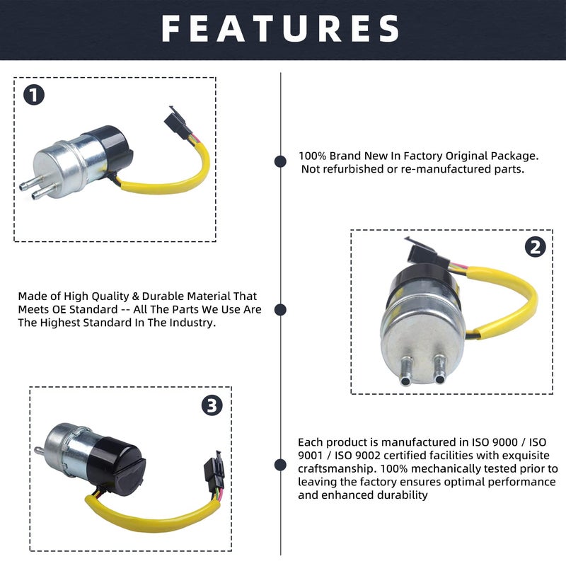 PLDDE New 1pc High Performance DC 12V Electric Gas Intank EFI Fuel Pump 15100-21E01 UC-ZR1F Assembly Wiring Plug Connector Compatible with Marauder RF600R RF900R GSX1000G Voyager Vulcan Ninja - Image 5
